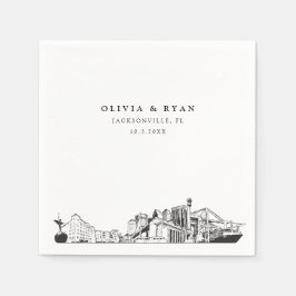 Jacksonville Skyline Trouwpapier Cocktail servet