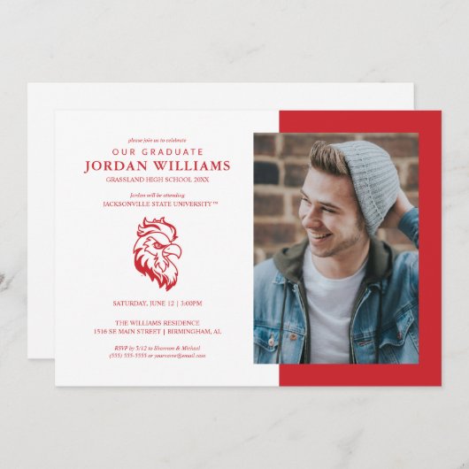 Jacksonville State University Afstuderen Aankondiging (Voorkant / Achterkant)