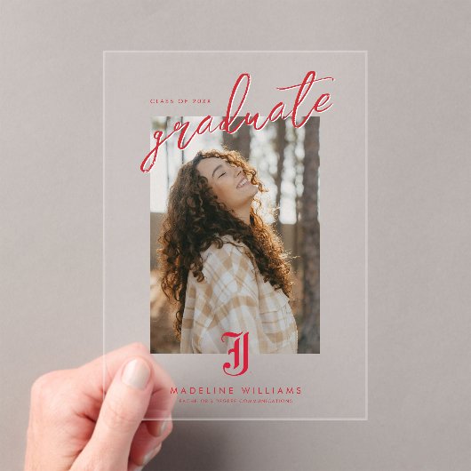 Jacksonville State University Afstuderen Acryl Uitnodigingen (Insitu (Draagbaar))