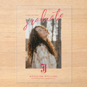 Jacksonville State University Afstuderen Acryl Uitnodigingen (Voorkant)