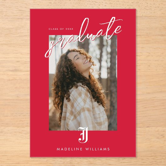 Jacksonville State University Afstuderen Acryl Uitnodigingen (Voorkant)