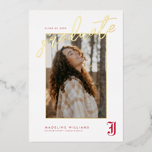 Jacksonville State University Afstuderen Folie Uitnodiging (Voorkant)