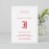 Jacksonville State University Afstuderen Folie Uitnodiging (Staand Voorkant)