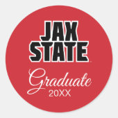 Jacksonville State University Afstuderen Ronde Sticker (Voorkant)