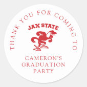 Jacksonville State University Afstuderen Ronde Sticker (Voorkant)