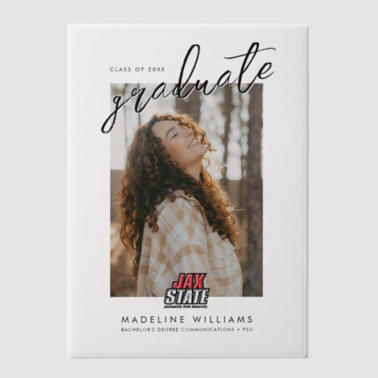 Jacksonville State University Afstuderen Vellum Uitnodigingen (Voorkant)