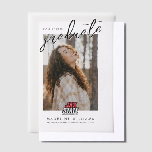 Jacksonville State University Afstuderen Vellum Uitnodigingen (Offset)