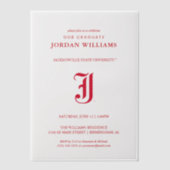 Jacksonville State University Afstuderen Vellum Uitnodigingen (Voorkant)