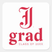 Jacksonville State University Afstuderen Vierkante Sticker (Voorkant)