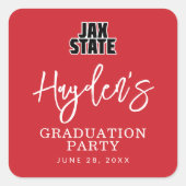 Jacksonville State University Afstuderen Vierkante Sticker (Voorkant)