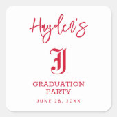 Jacksonville State University Afstuderen Vierkante Sticker (Voorkant)