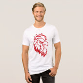 Jacksonville State University Gamecocks Rode gameh Tri-Blend Shirt (Voorkant volledig)