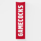 Jacksonville State University Gamecocks Rode Logo Spandoek (Verticaal)