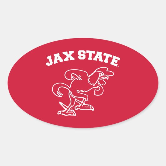 Jacksonville State University JAX State Gamecocks Ovale Sticker (Voorkant)
