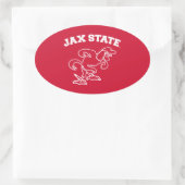 Jacksonville State University JAX State Gamecocks Ovale Sticker (Tas)