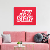 Jacksonville State University JAX STATE Logo Canvas Afdruk (Insitu (Woonkamer))