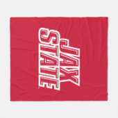 Jacksonville State University JAX STATE Logo Fleece Deken (Voorkant (Horizontaal))