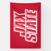 Jacksonville State University JAX STATE Logo Spandoek (Verticaal)