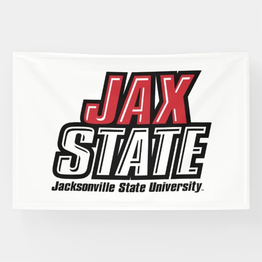 Jacksonville State University JAX STATE Logo Spandoek (Horizontaal)