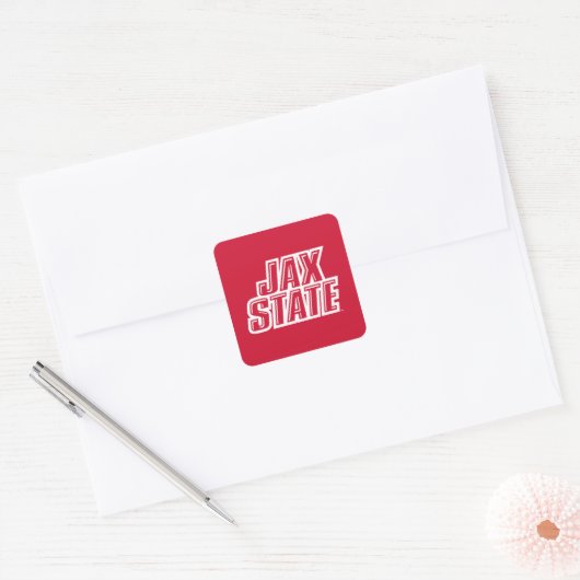 Jacksonville State University JAX STATE Logo Vierkante Sticker (Envelop)