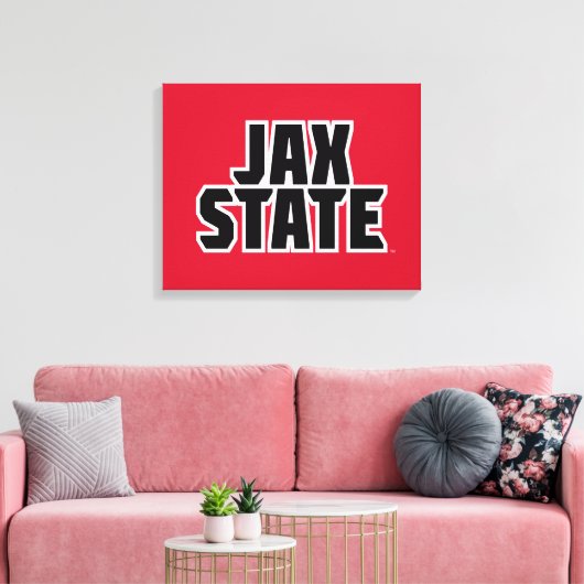 Jacksonville State University JAX STATE Vetgedrukt Canvas Afdruk (Insitu (Woonkamer))