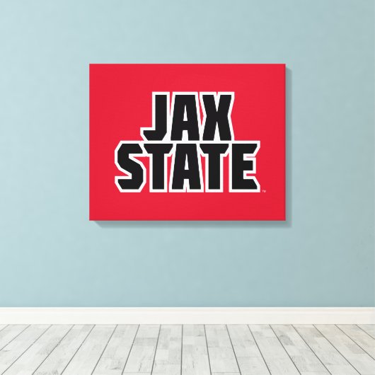 Jacksonville State University JAX STATE Vetgedrukt Canvas Afdruk (Insitu (Houten vloer))