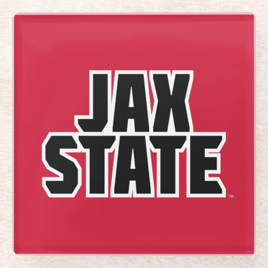 Jacksonville State University JAX STATE Vetgedrukt Glazen Onderzetter (Voorkant)