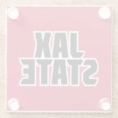 Jacksonville State University JAX STATE Vetgedrukt Glazen Onderzetter (Achterkant)