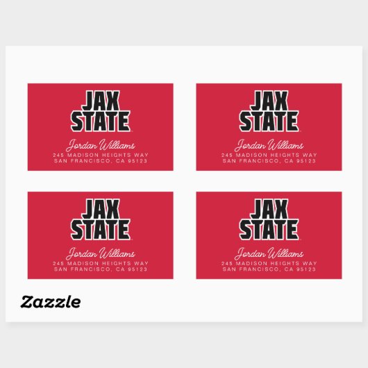 Jacksonville State University JAX STATE Vetgedrukt Rechthoekige Sticker (Vel)