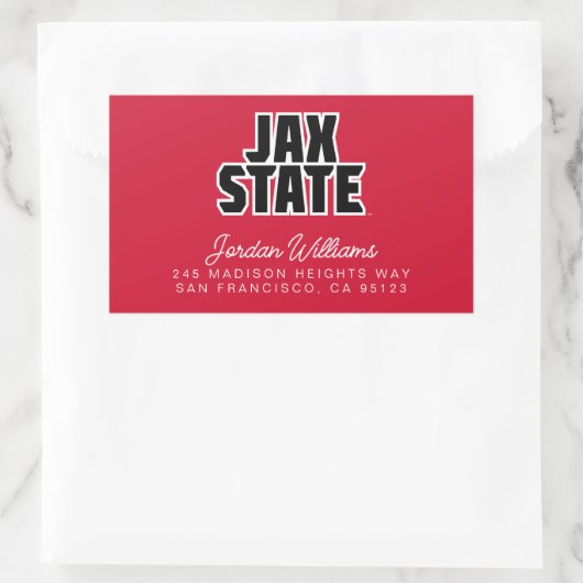 Jacksonville State University JAX STATE Vetgedrukt Rechthoekige Sticker (Tas)