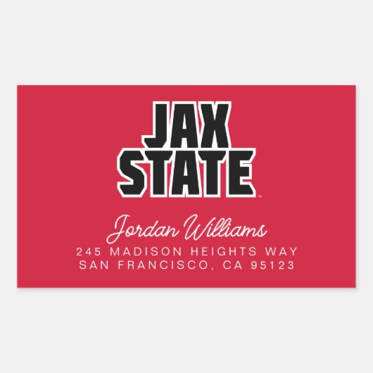 Jacksonville State University JAX STATE Vetgedrukt Rechthoekige Sticker (Voorkant)
