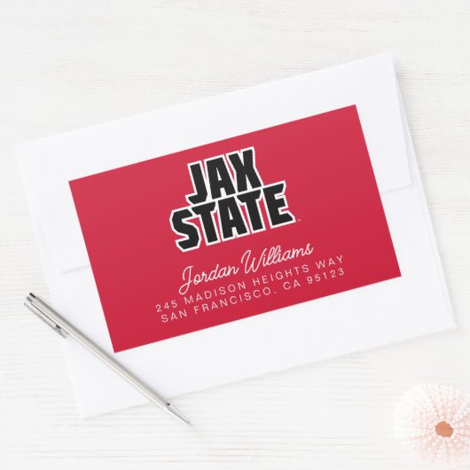 Jacksonville State University JAX STATE Vetgedrukt Rechthoekige Sticker (Envelop)