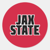 Jacksonville State University JAX STATE Vetgedrukt Ronde Sticker (Voorkant)