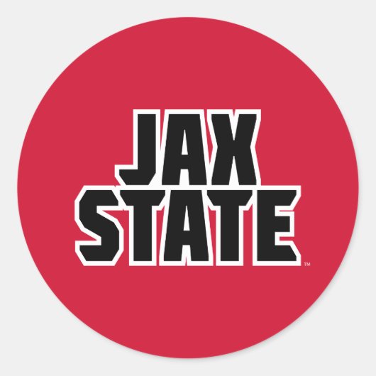 Jacksonville State University JAX STATE Vetgedrukt Ronde Sticker (Voorkant)