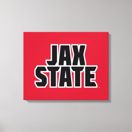 Jacksonville State University JAX STATE Vette Teks Canvas Afdruk (Voorkant)