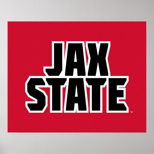 Jacksonville State University JAX STATE Vette Teks Poster (Voorkant)