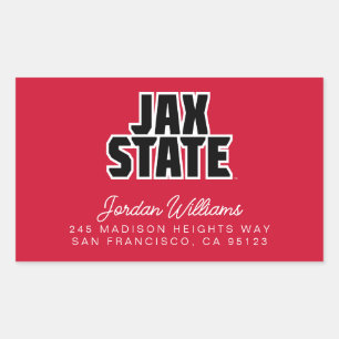 Jacksonville State University JAX STATE Vette Teks Rechthoekige Sticker