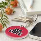 Jacksonville State University JAX STATE Vette Teks Sleutelhanger (Voorkant Rechts)