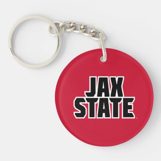 Jacksonville State University JAX STATE Vette Teks Sleutelhanger (Voorkant)