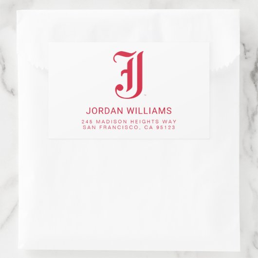 Jacksonville State University Klassieke JSU brief Rechthoekige Sticker (Tas)