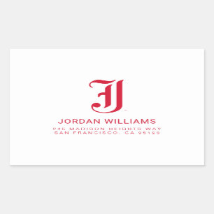 Jacksonville State University Klassieke JSU brief Rechthoekige Sticker
