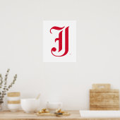 Jacksonville State University Klassieke JSU-letter Poster (Keuken)