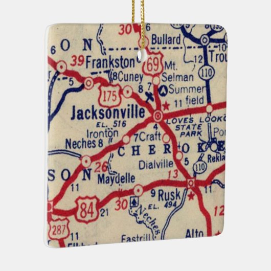 Jacksonville TX 1941 Map Keramisch Ornament (Rechts)