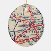 Jacksonville TX Map Keramisch Ornament (Links)