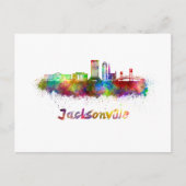 Jacksonville V2 skyline in watercolor Briefkaart (Voorkant)