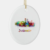 Jacksonville V2 skyline in waterverf Keramisch Ornament (Rechts)