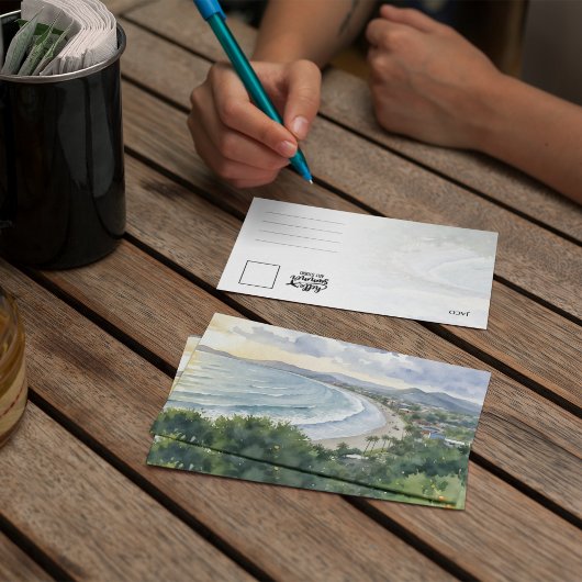 Jaco Beach Costa Rica Watercolor Postcard Kaart