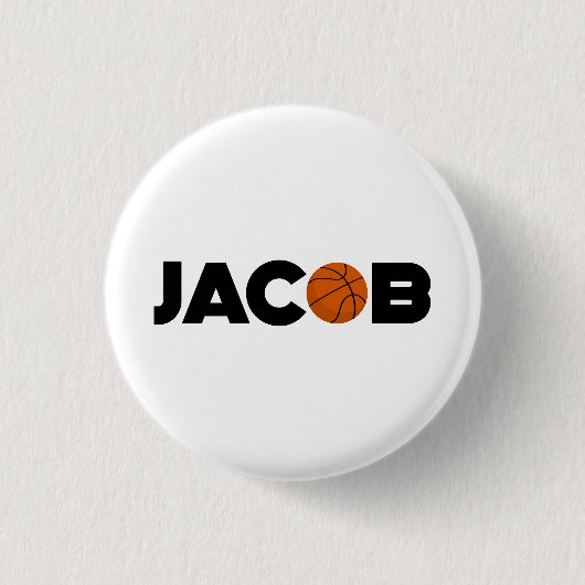 Jacob Basketball Ronde Button 3,2 Cm (Voorkant)