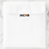 Jacob Basketball Ronde Sticker (Tas)