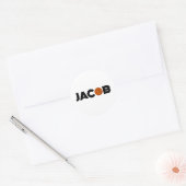 Jacob Basketball Ronde Sticker (Envelop)